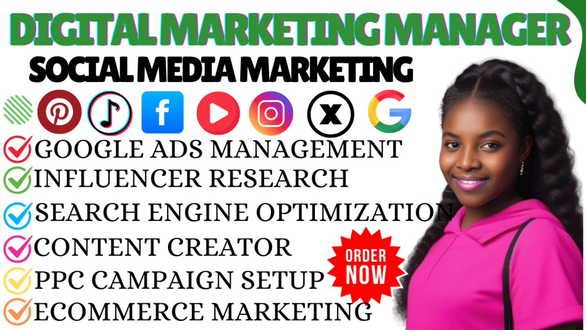 I Will Be Your Digital Marketing Manager and Social Media Content Creator