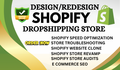 I Will Design Shopify Website, Redesign Shopify Website, and Create Dropshipping Store Design