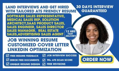 I Will Write a Resume for Software Sales Rep, Medical Sales Rep, Media Sales, and Sales Director Positions