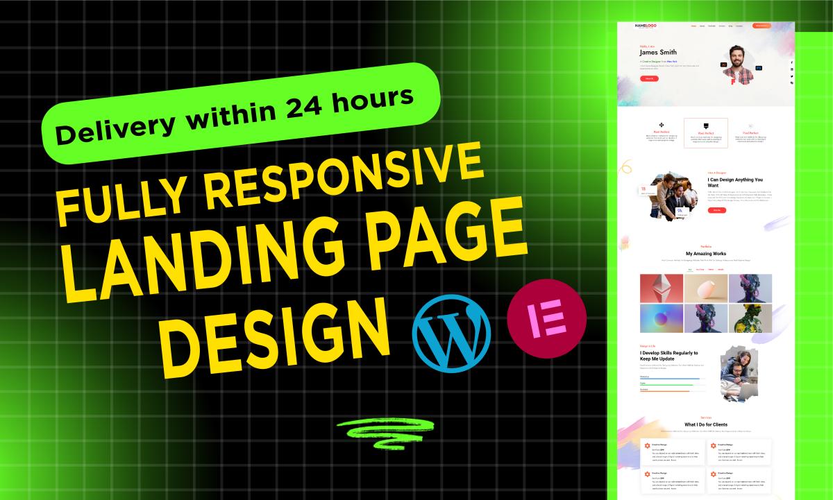 I Will Build WordPress Landing Page with Elementor