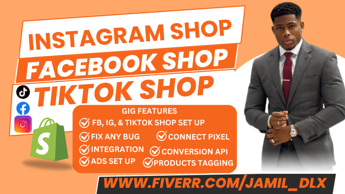 I Will Set Up Facebook Shop, TikTok, and Instagram Shop & Fix Meta Pixel Shopify Integration