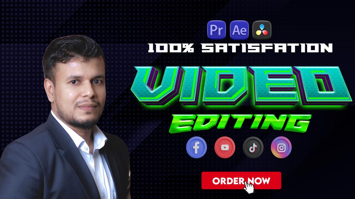 I Will Professionally Edit Your YouTube Videos, Shorts, Reels, and TikTok Content