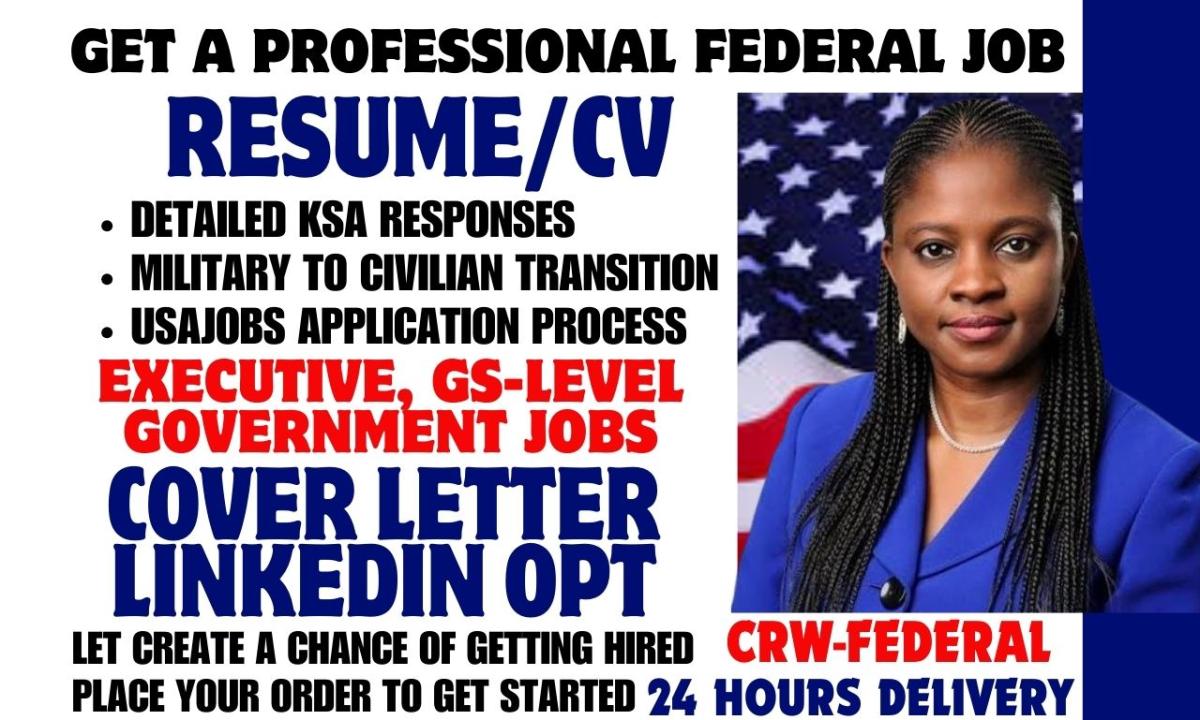 I Will Do Veteran, Government Job, Executive, USAJOBS, KSA, and Federal Resume Writing