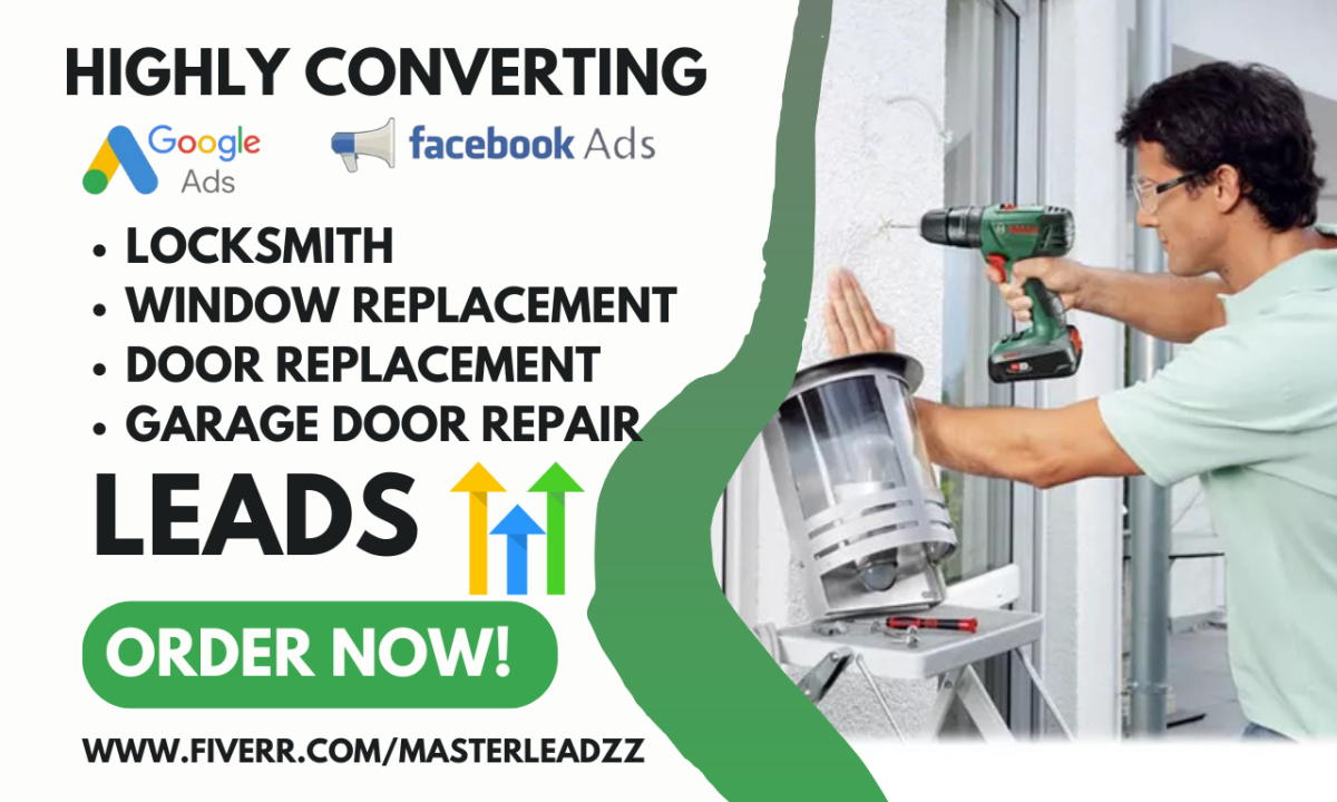 Generate Locksmith Window Replacement, Door Replacement, and Garage Door Leads