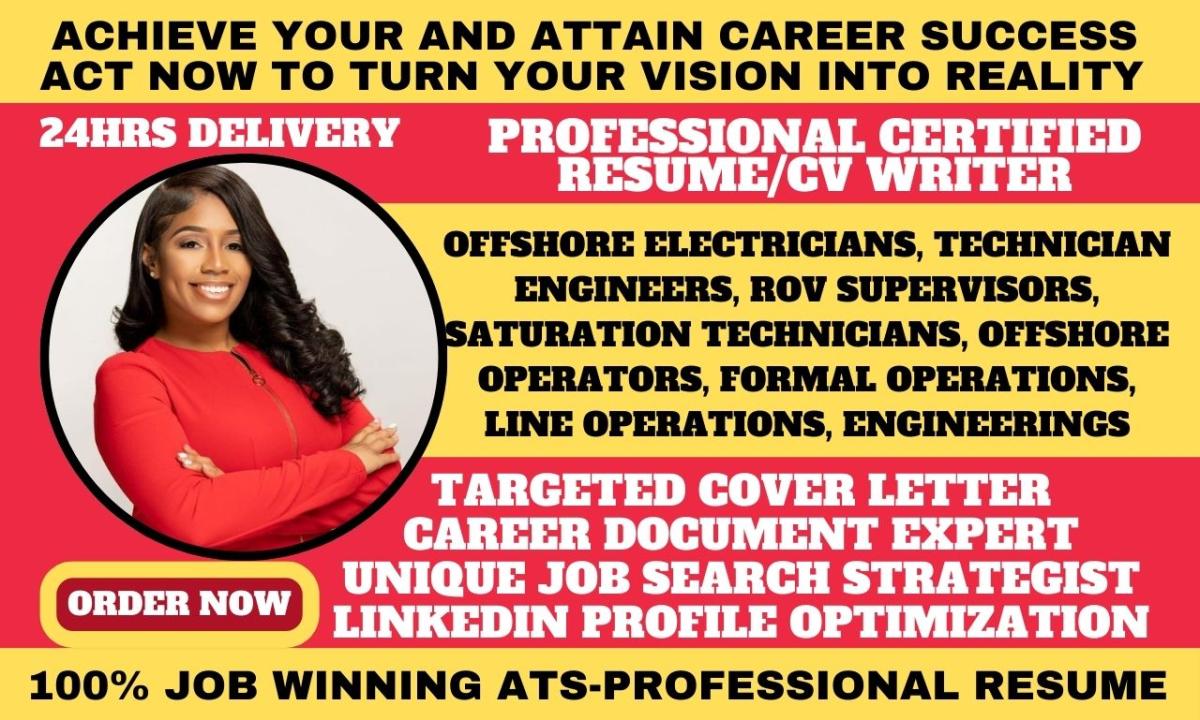 I Will Write Resume for Offshore Electrician and Technical Engineer with Fast Delivery