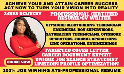 I Will Write Resume for Offshore Electrician and Technical Engineer with Fast Delivery