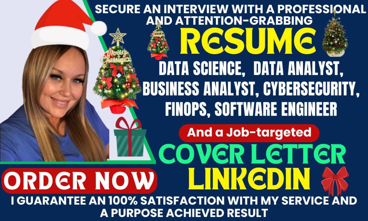 I Will Deliver Professional Resumes for Data Science, Data Analyst, Business Analyst, and Cybersecurity Roles