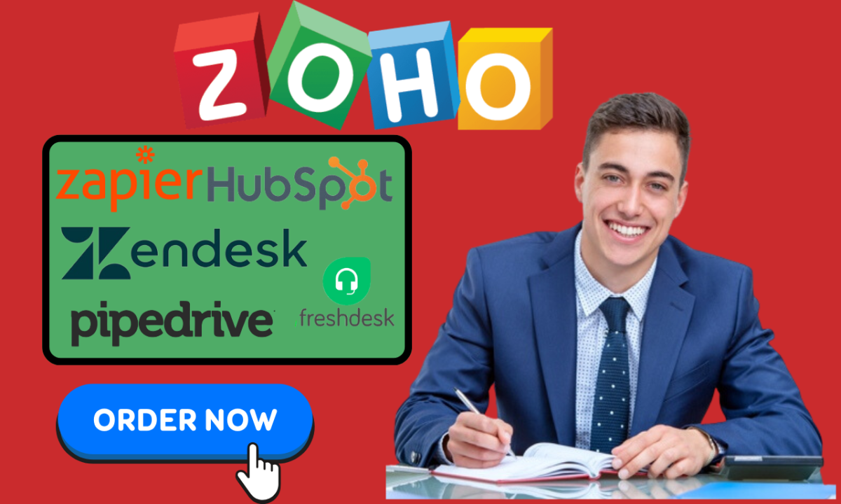 I Will Set Up Zoho, Zapier, HubSpot, Pipedrive, Zendesk, Freshsales, Freshdesk, Freshchat