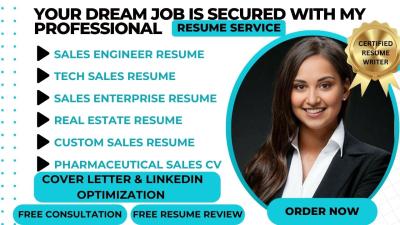 I Will Write Sales Engineer, Tech Sales, Enterprise, Pharmaceutical Sales Resume