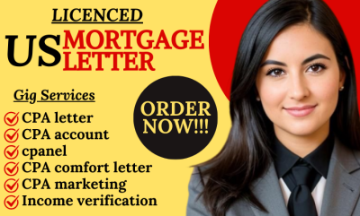 I Will Prepare CPA Letter, Financial Statement, Mortgage Letter, and Income Verified Letter