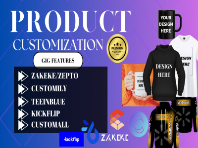 I Will Setup Customily, 2D, 3D Zakeke, Teeinblue, Kickflip, Customall Customization