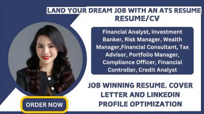 I Will Write Financial Analyst, Investment Banker, Accountant, Finance Resume