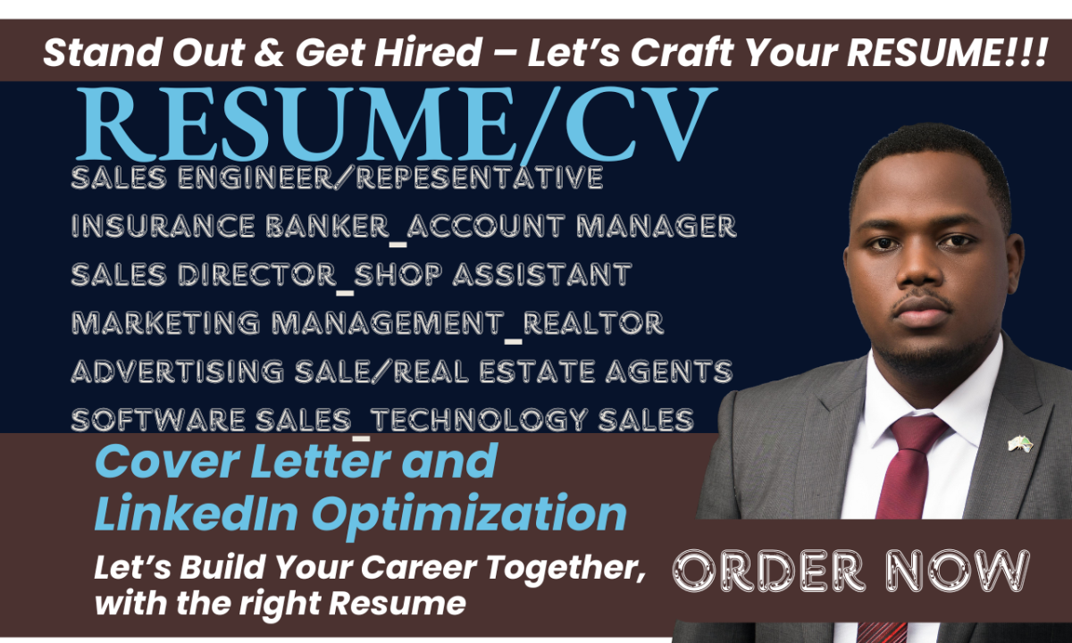 I Will Craft ATS-Compliant Sales Resume, Marketing Management Advertisement, Realtor CV