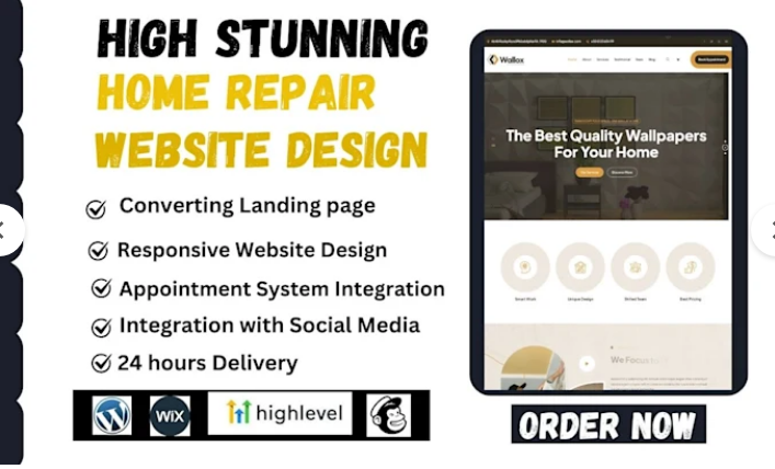 I Will Design a Home Repair Website, Interior Painting Landing Page, and Home Decor Website