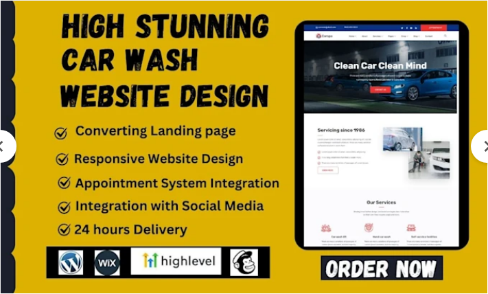 I Will Design Modern Car Wash, Car Detailing, and Vehicle Inspection Websites