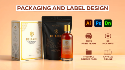 I Will Create Stunning Product Packaging and Label Designs with Dieline and 3D Mockup