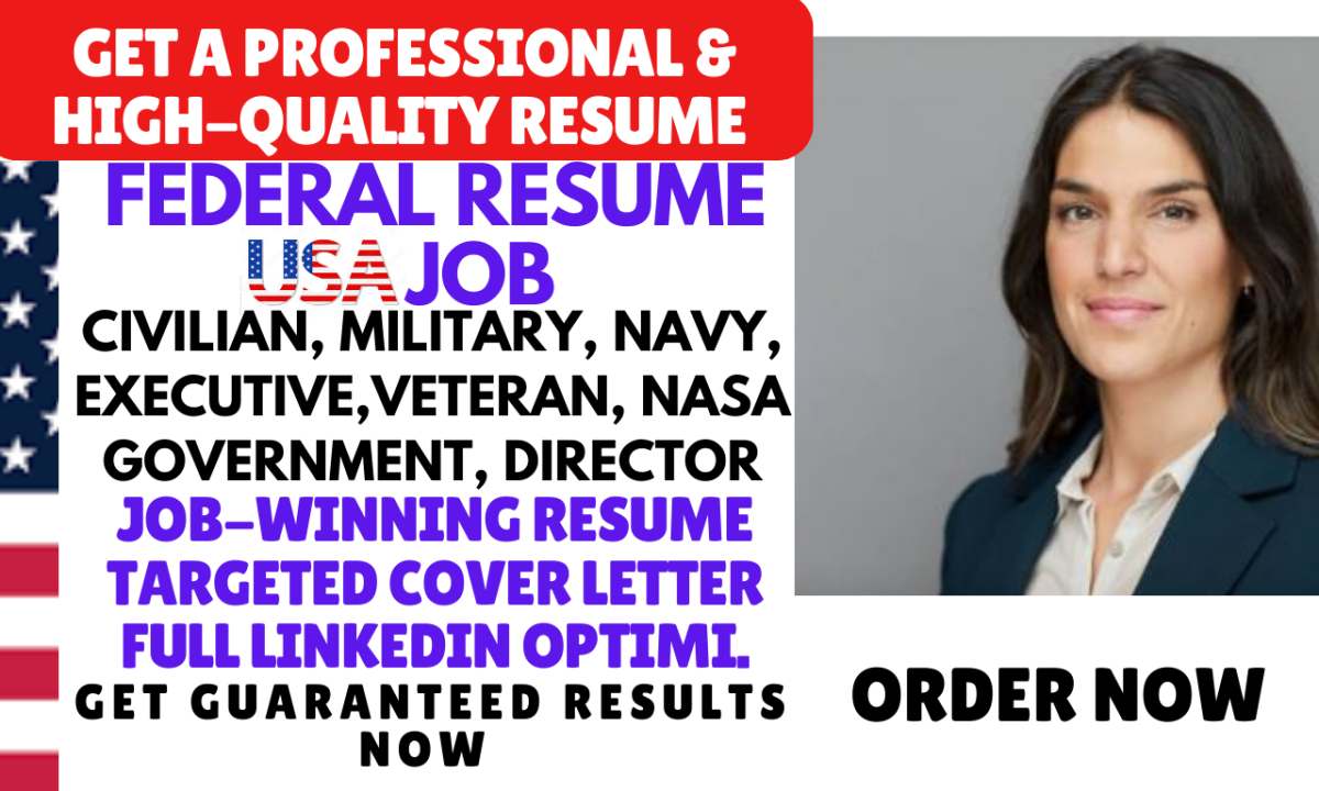 I Will Write Federal Resume for Government Military Executive Veteran USAJobs Civilian