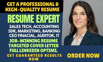 I Will Craft a Top-Notch Resume/CV for Senior Roles in Finance, Banking, and Executive Leadership