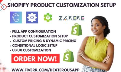 Setup Shopify Product Customizer with Zepto, Customify, Zakeke, Inkbay, and Customily Apps