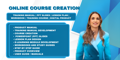 I Will Create Online Course Content, Training Manuals, Course Creation PPT, and Lesson Plans