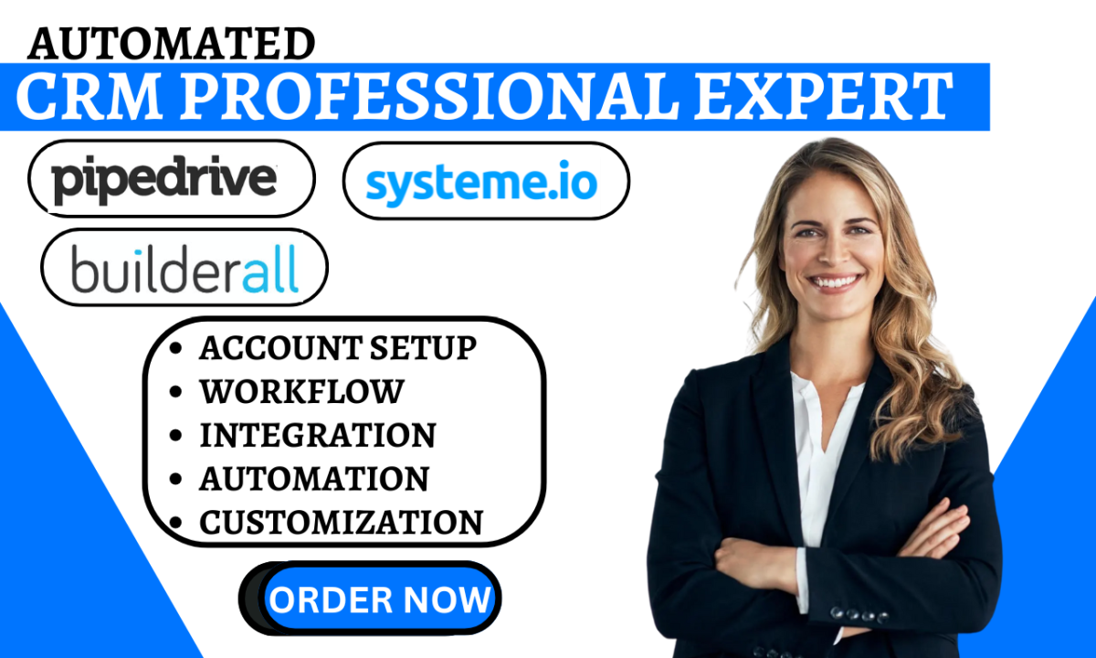 I Will Do Builderall Website Design, Setup Pipedrive CRM, Build Systeme.io Automation