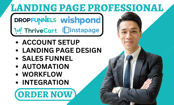 I Will Design Drop Funnel Landing Pages for Wishpond, Instapage, ThriveCart, and ActiveCampaign