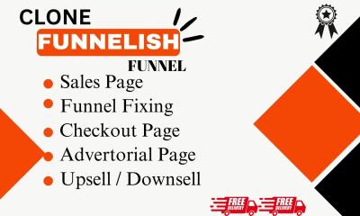 I Will Clone Advertorial and Sales Page on Funnelish