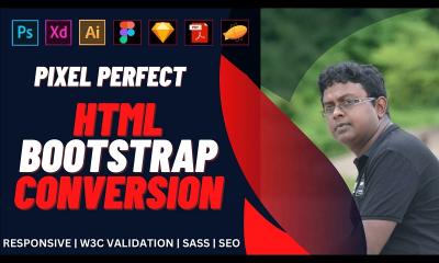 I Will Convert Figma to HTML, PSD to HTML, XD to HTML and Bootstrap