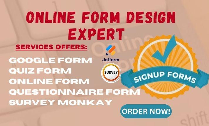 I Will Create Jotform, Typeform, Google Form, Cognito Form, Surveys, Formstack, and DocuSign