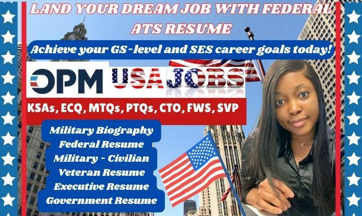 I Will Write Federal Resume and Cover Letter for USAJOBS as a Federal Recruiter