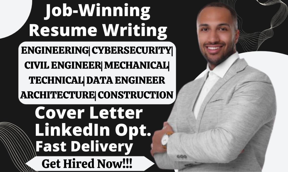 I Will Craft and Polish Your Engineering, Civil, Mechanical, IT, and Software Resume with Confidence