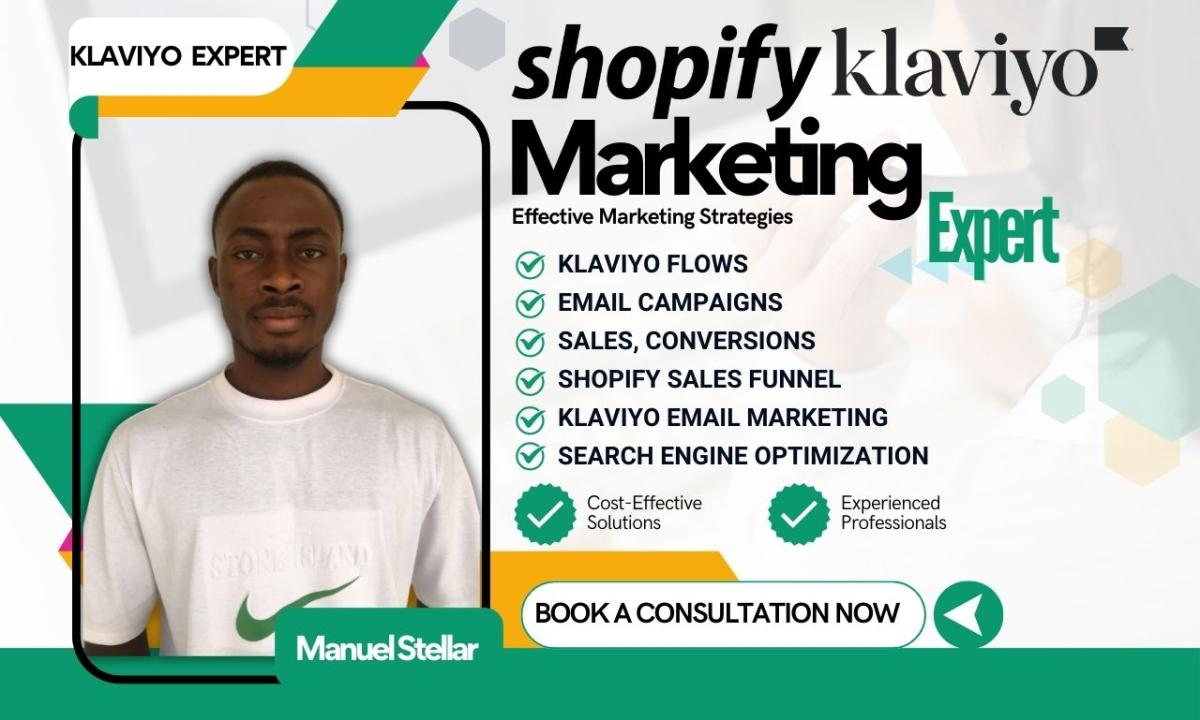 I Will Setup Klaviyo Email Marketing, Flows, Shopify Marketing, and Store Management