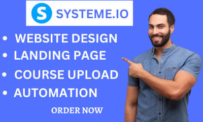 I will design systeme io website systeme io sales funnel systeme io automation