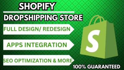 I Will Create and Redesign Your Shopify Store for Dropshipping Success