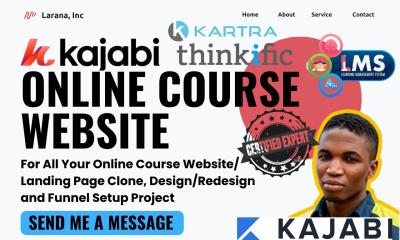 I Will Design Expert Kajabi Online Course Website, Landing Page, Thinkific, LMS, Teachable