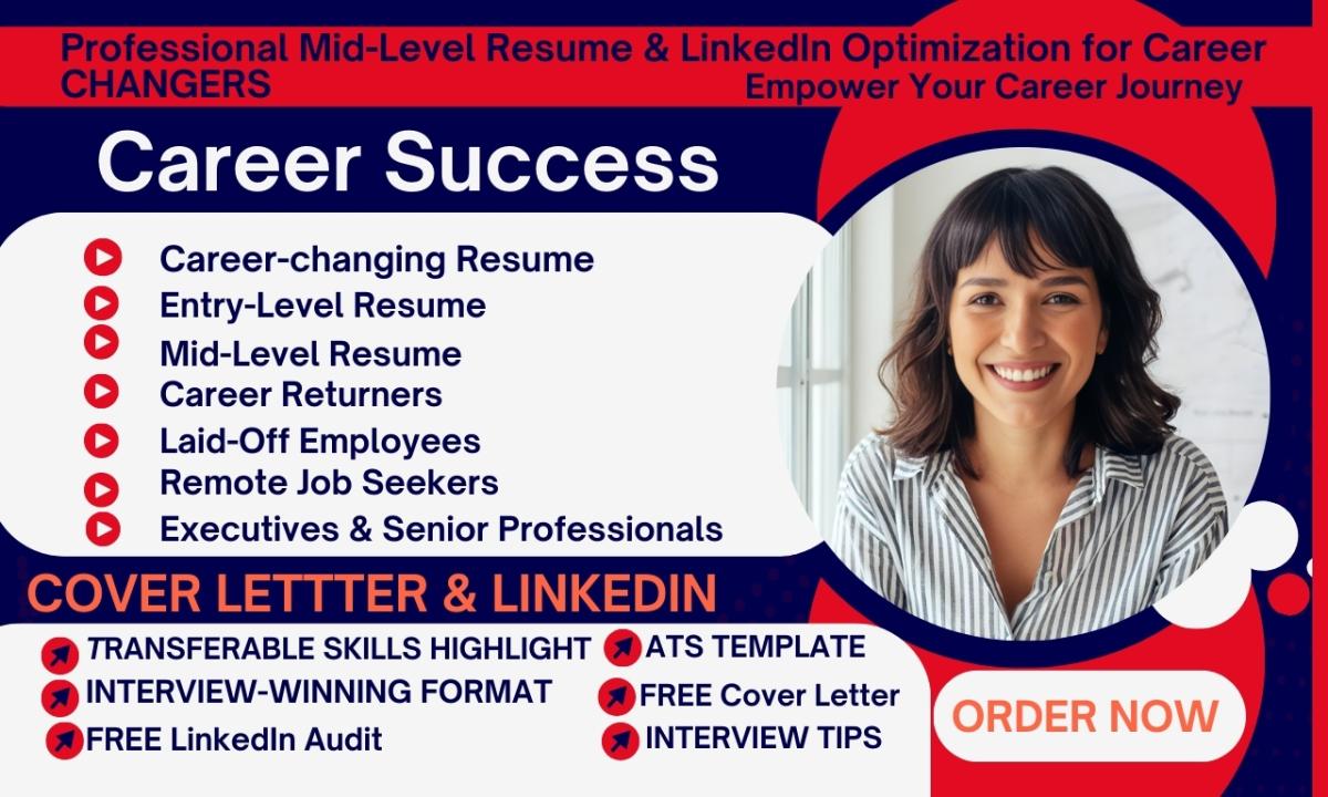 I Will Write Career-Changing Resumes for Mid-Level, Entry-Level, Career Returners, and Laid-Off Professionals