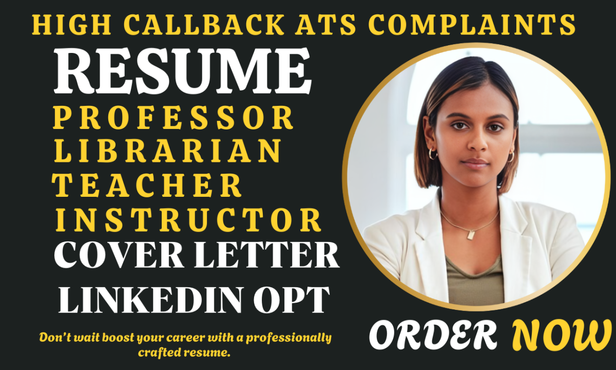 I Will Write Education Resume for Teacher, Professor, Lecturer, Adjunct Instructor, Dean