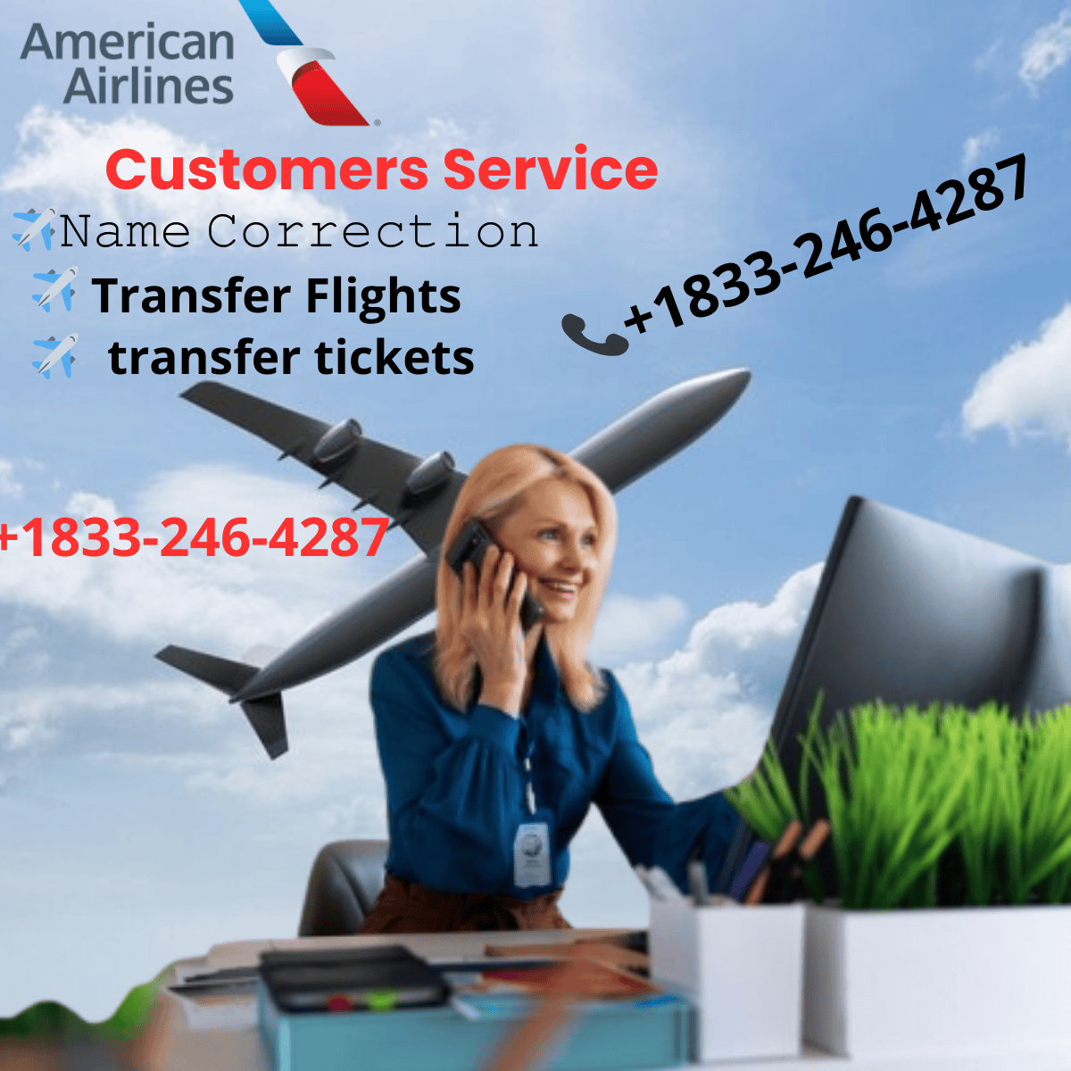 Name Correction on American Airlines Ticket 📞 +1-833-246-4287(OTA)