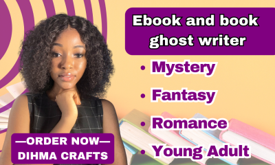 I Will Ghostwrite Your Fantasy, Romance, Mystery, Young Adult, eBook, Print Book, Novel