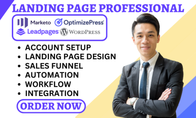 I Will Design Marketo, OptimizePress, Builderall, Leadpages, Shogun, and WordPress Landing Pages