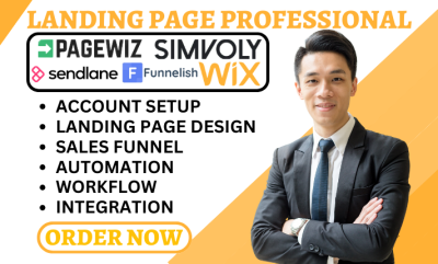 I Will Design Pagewiz, Instabuilder, Sendlane, Simvoly, Groove, Funnelish, and Wix Sales Funnel