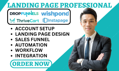 I Will Design High-Converting Drop Funnel Landing Pages for Wishpond, Instapage, ThriveCart, and ActiveCampaign