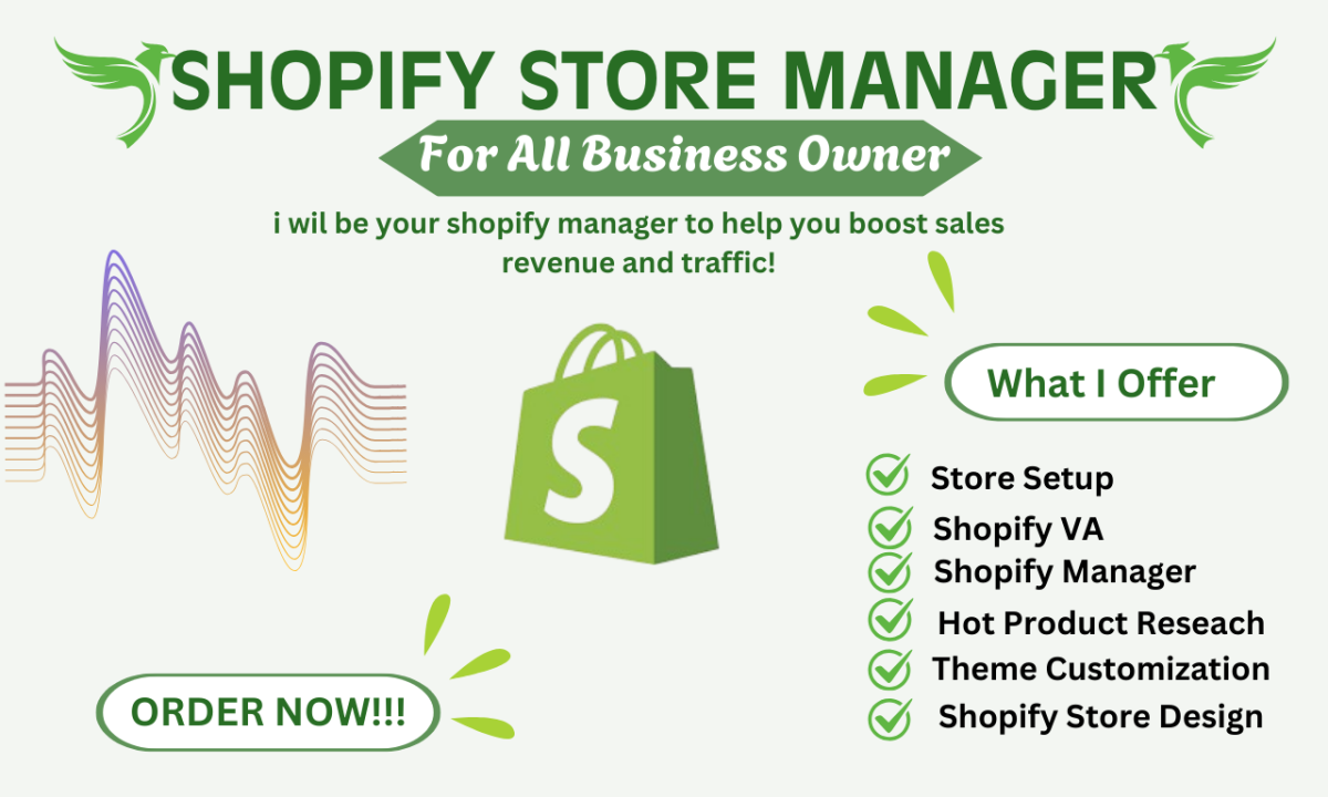 Be Your Shopify Virtual Assistant | Shopify Manager & Store Marketing to Boost Sales