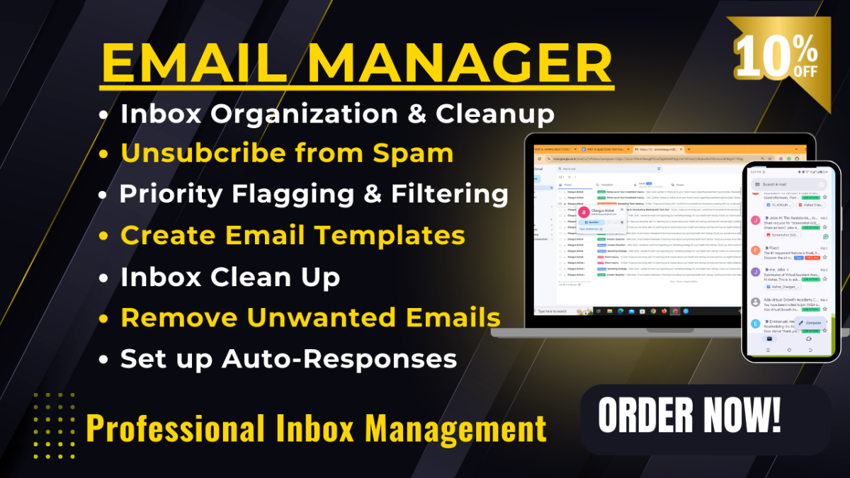 I Will Manage and Organize Your Emails as Your Personal Assistant