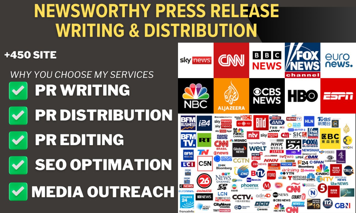 I Will Create Attention-Grabbing Press Releases and Distribute Them for Any News