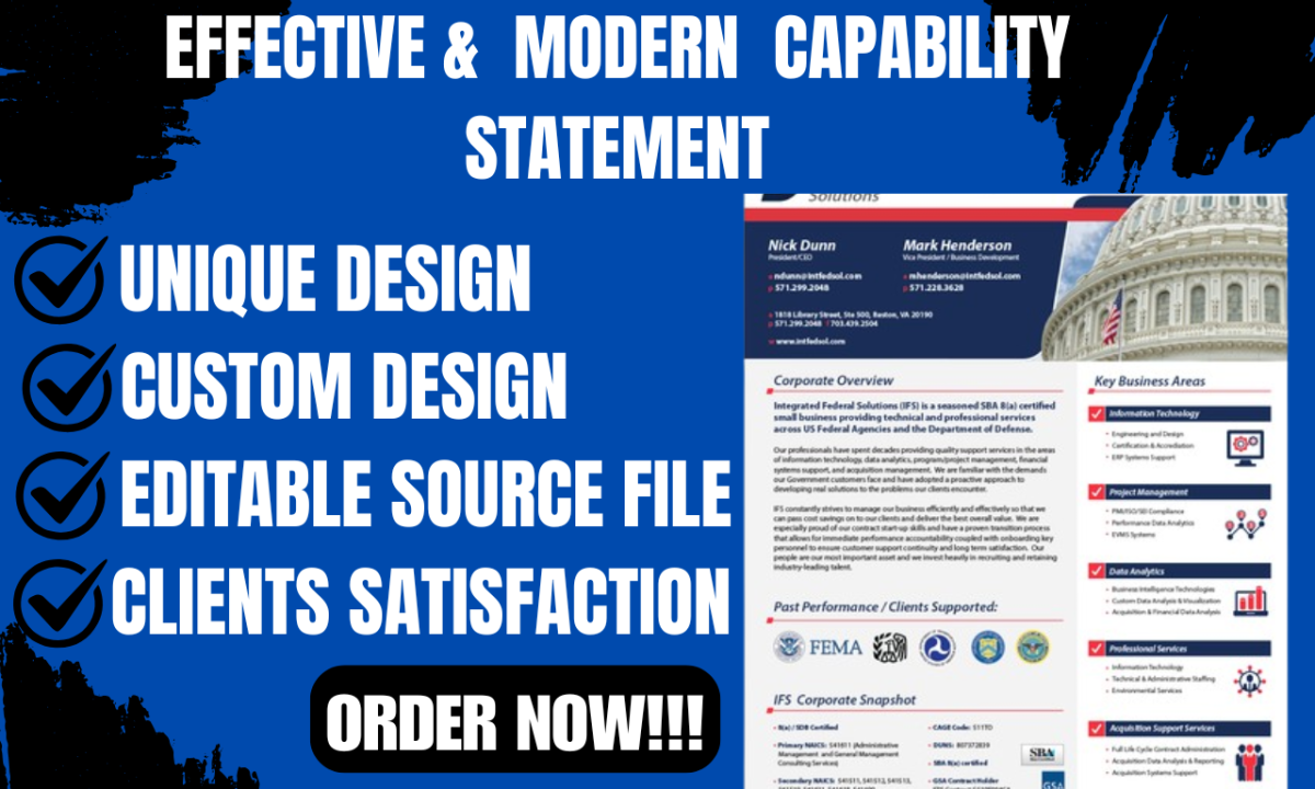 Create a Professional Capability Statement for Government Contracts