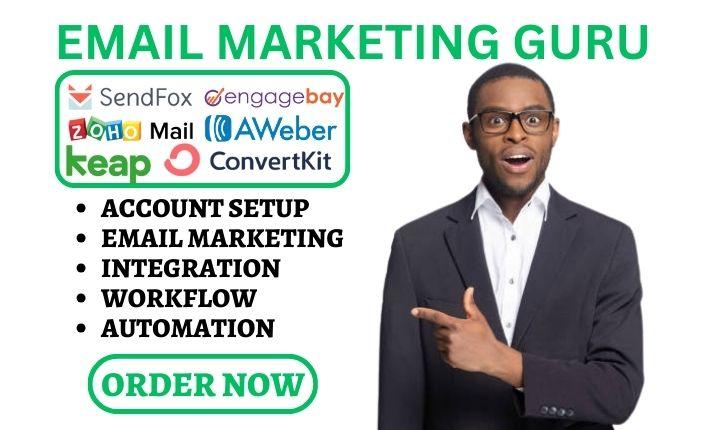 I Will Set Up SendFox, Fluent CRM, EngageBay, AWeber, ConvertKit, Mailchimp Email Automation