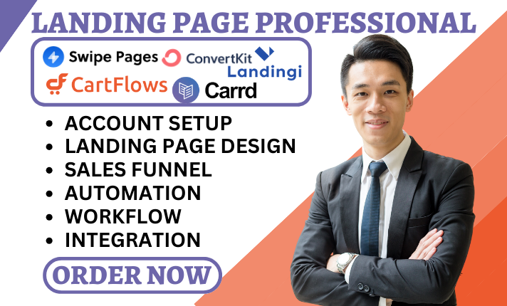 I Will Design Swipe Pages, Landing Pages, Cartflows, Carrd, ConvertKit, and ClickFunnels Landing Pages