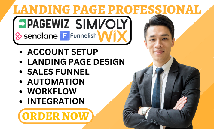 I Will Design Pagewiz, Instabuilder, Sendlane, Simvoly, Groove, Funnelish, and Wix Sales Funnels