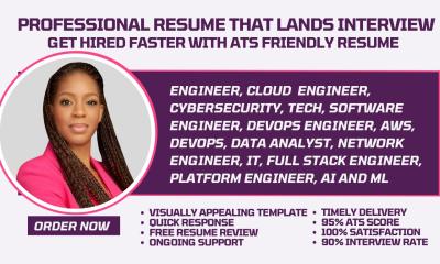 I Will Write Cloud Engineer, Software Engineer, Data Analyst, DevOps, AWS, and Azure Resume